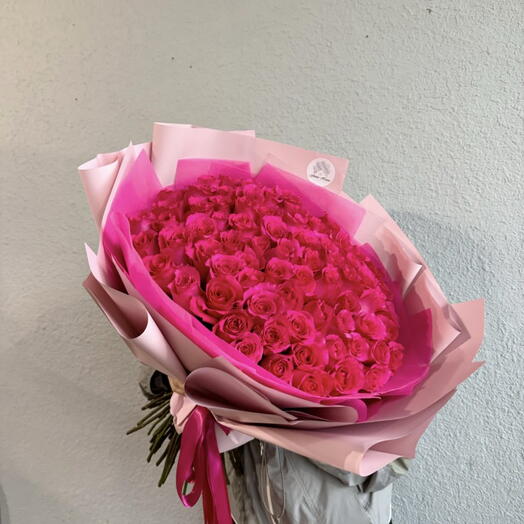 101 Dark Pink Rose Bouquet