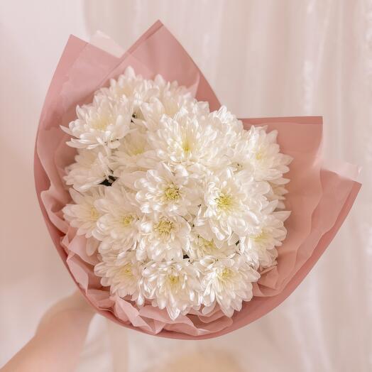 Букет из 5 махровых хризантем in pink