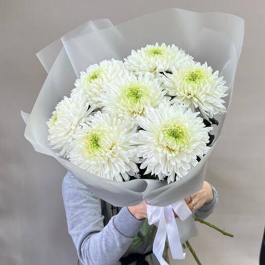 Монобукет из 7 одноголовых хризантем