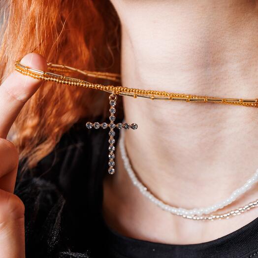 Сет из 4х чокеров из бисера с подвеской «Гелата»