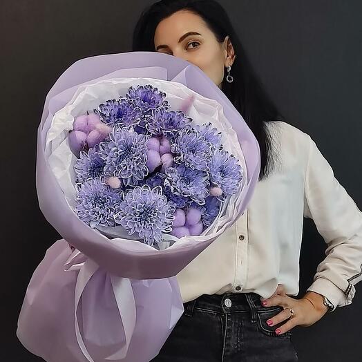💜💜хризантема💜с хлопком и лагуросом