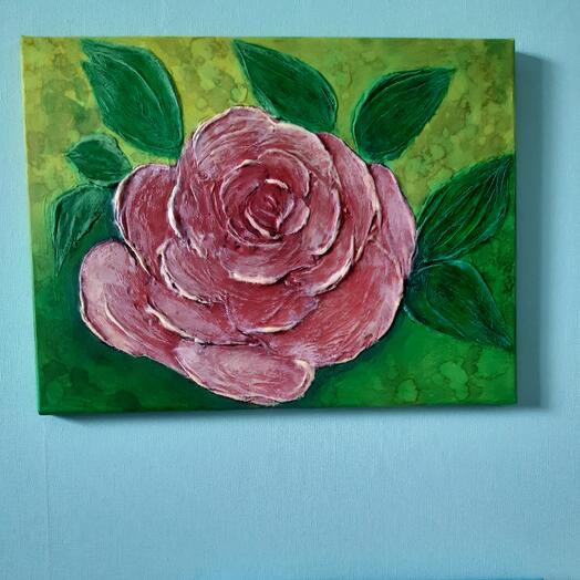 Фактурная авторская картина Роза