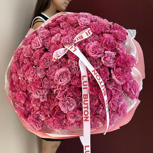 Букет "101 пионовидных роз Country Blue"