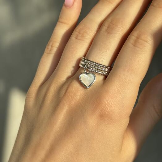 Кольцо безразмерное «Сердце»