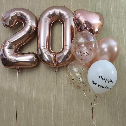 Набор розовое золото на 20лет