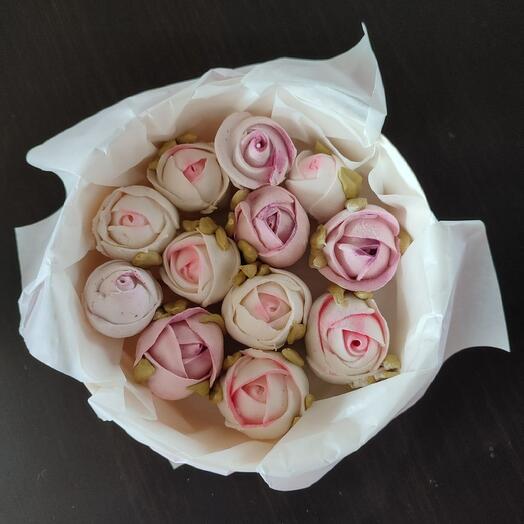 Коробочка с розами из зефира для мамы, бабушки, свекрови