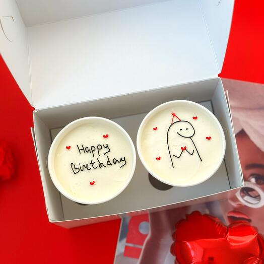 Бенто-торт в стакане "Happy Birthday" на день рождения