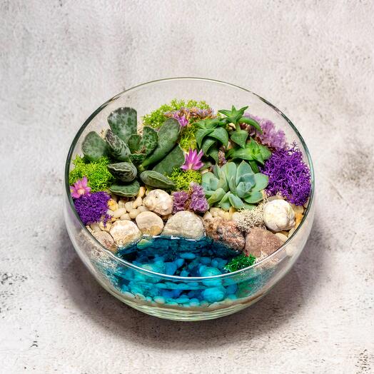 Флорариум S Полусфера с озером