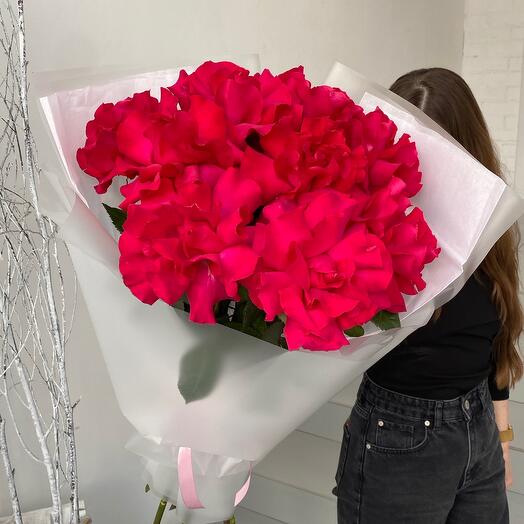 Букет из малиновых французских роз💗