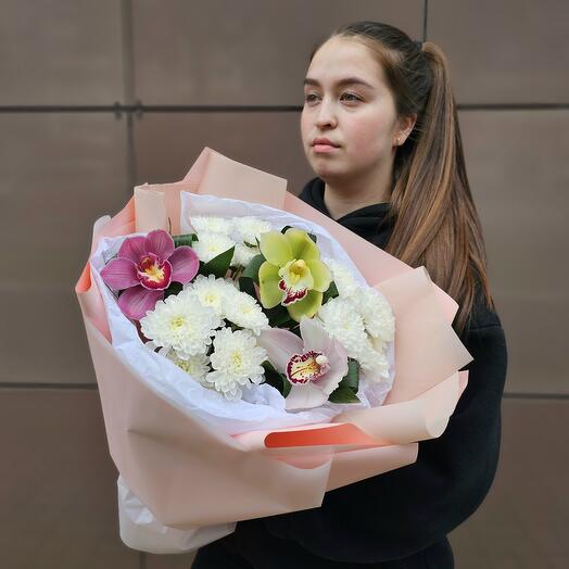 Букет с орхидеями АССОРТИ
