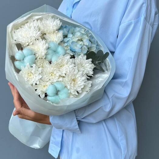 Букет "Голубой хлопок"