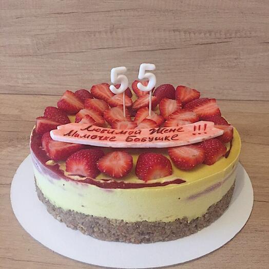 Веган торт клубнично апельсиновый