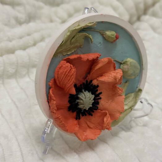 Скульптурная живопись «Мак» , подарок