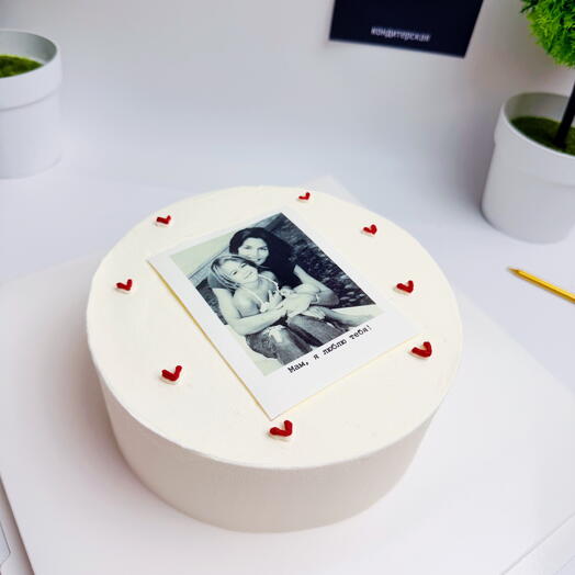 Торт с фотографией полароид  (напечатаем  вашу фотографию)