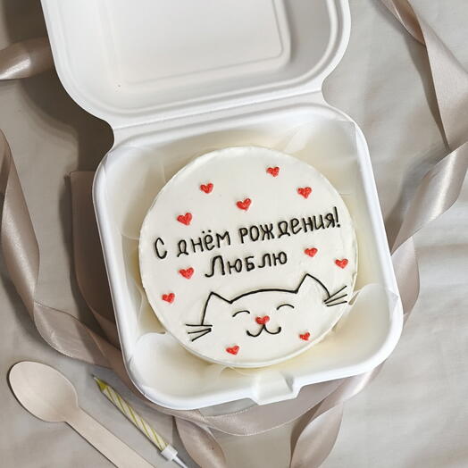 Бенто-торт на день рождения с котиком🐱 торт девушке, подруге, мужчине, сестре, брату