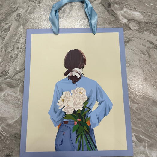 Пакет - девушка с белыми розами - 26/32