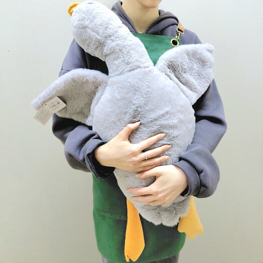 Мягкая игрушка Гусь - Обнимусь серый