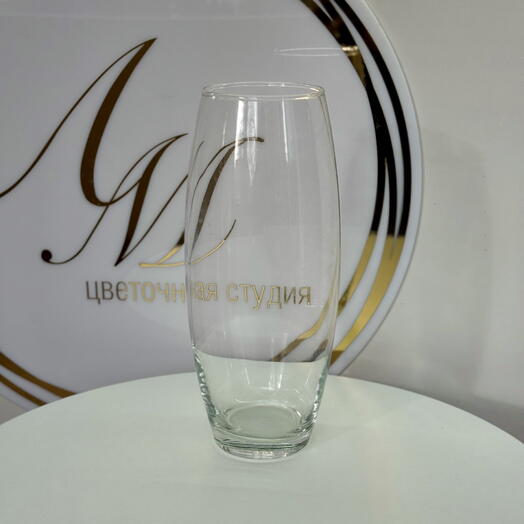 Ваза стеклянная прозрачная классик
