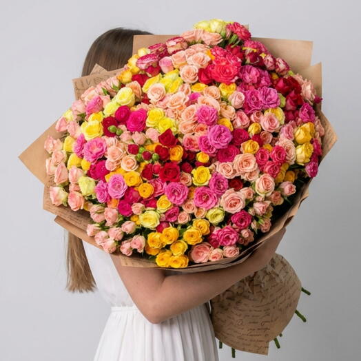 Bouquet of bush roses 101 pcs