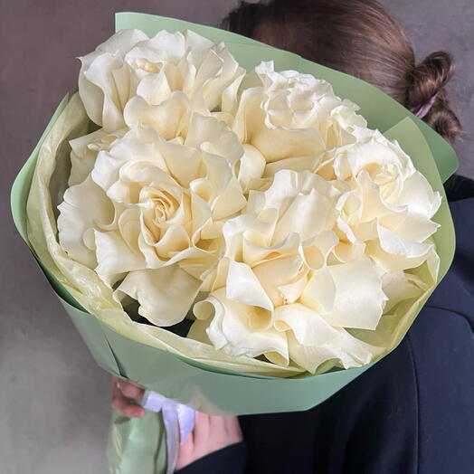 Моно букет из белых французских роз