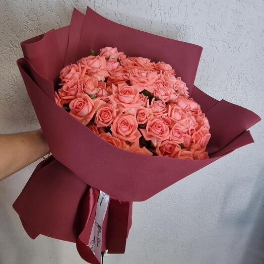 ️‍🔥роза кустовая коралловая, 15 веток