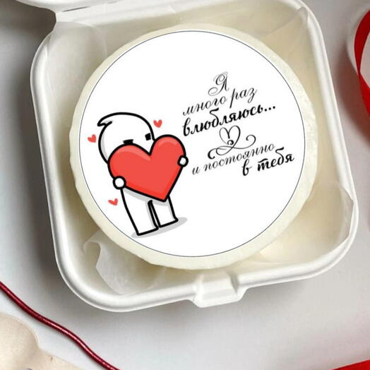 Бенто торт "я много раз влюбляюсь и постоянно в тебя "