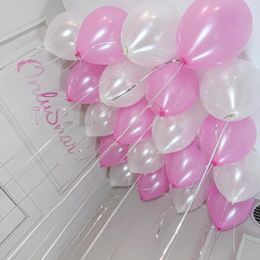 💕Розовый набор шаров💕Воздушные шары 20шт / Розовые шарики и белые шары / Арт.ШП5