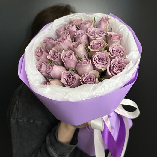 Монобукет из сиреневых кенийских роз💜