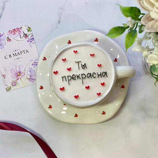 Торт в кружке, бенто-торт маме, девушке, жене, бабушке, сестре, подарок на 8 марта