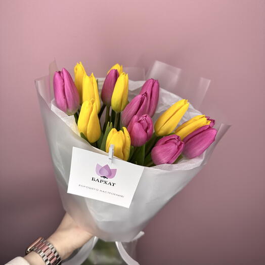 Монобукет из 17 микс тюльпанов