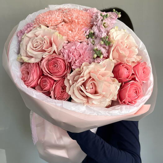 Нежные чувства💗 ароматная маттиола,французская роза и кустовая Роза Сильва Пинк🫶🏻