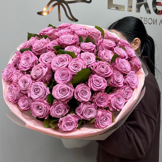 Букет из 51 ароматной фиолетовой розы 💖