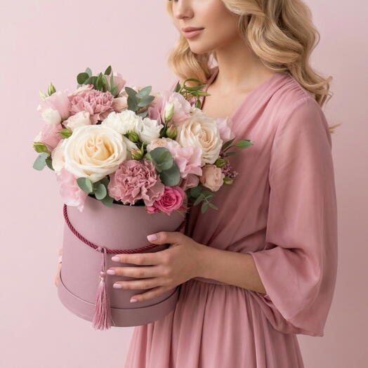 A bouquet of roses is delicate
