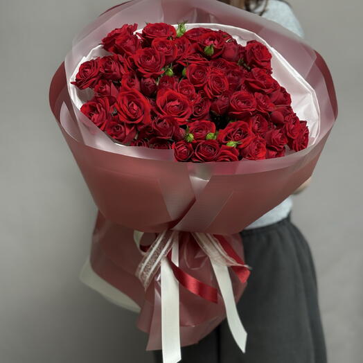 🌹Пышный букет из 19 кустовых роз🌹