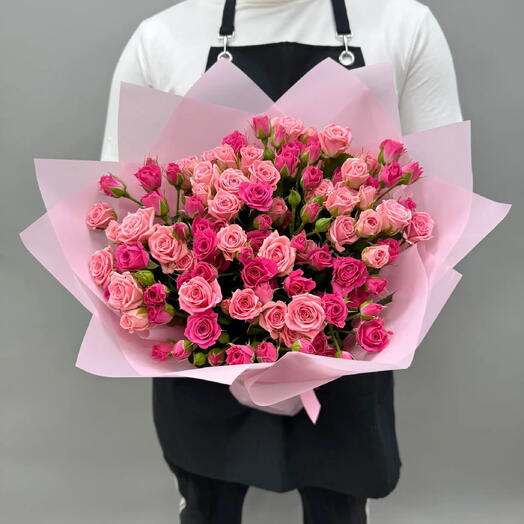 Букет кустовых роз микс 25шт от Flowerstorg N727