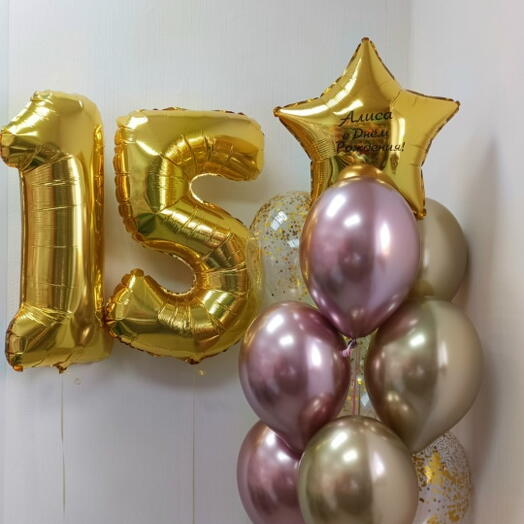 Набор воздушных шаров на 15 лет