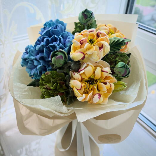 Зефирный букет/Букет из зефира/Цветы из зефира