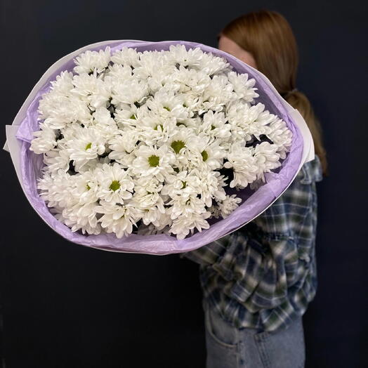 Моно букет из кустовой хризантемой