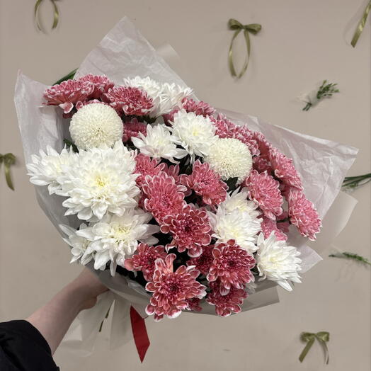 Букет из хризантем готовый 🌸
