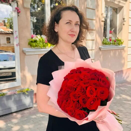 Букет из 35 роз «Пламя»
