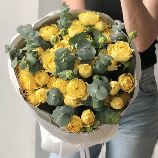 ЖЕЛТЫЕ КУСТОВЫЕ ПИОНОВИДНЫЕ РОЗЫ