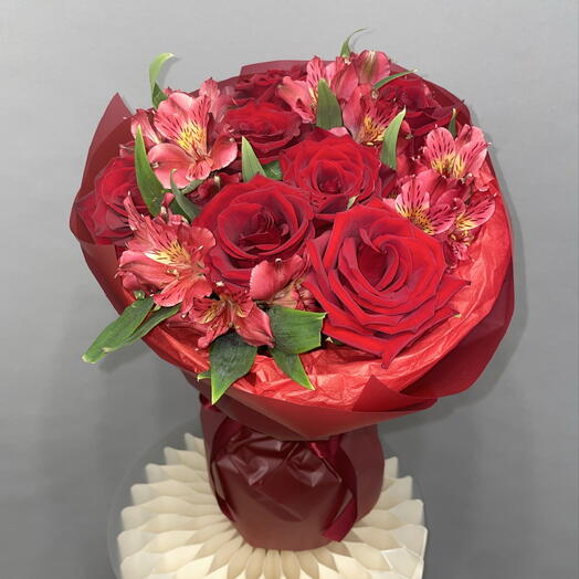 Гранатовый браслет 🌹 Роза, Альстромерия