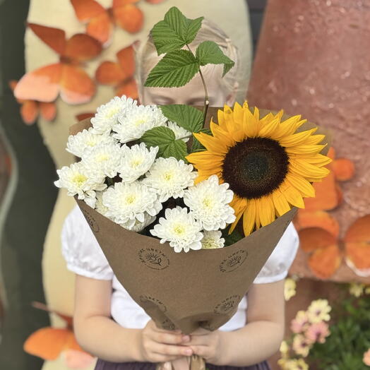 Букет с подсолнухом 🌻