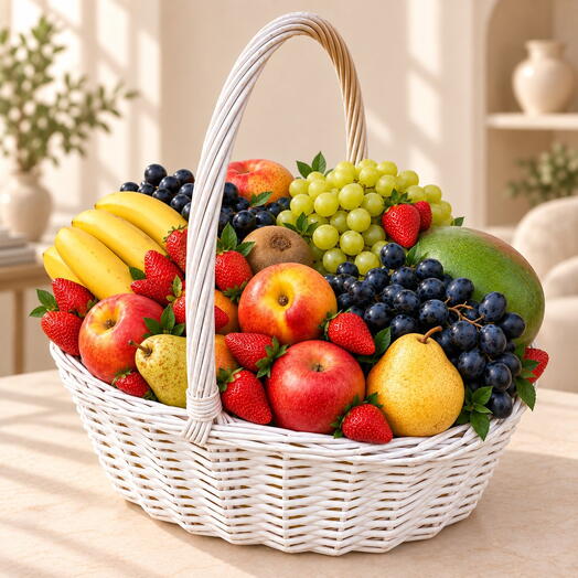 Fruit basket "Sweet intrigue" / weight: 9 kg / size: 40*33*66 / fresh fruit / gift set / gift basket