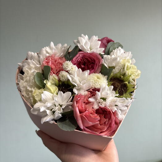 Композиция из роз Пинк экспрешн,хризантемы, эустомы и диантуса💕🍂