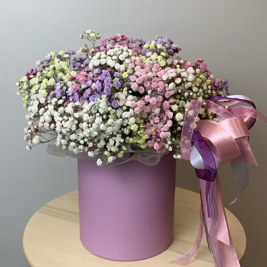 Коробка из цветной гипсофилы