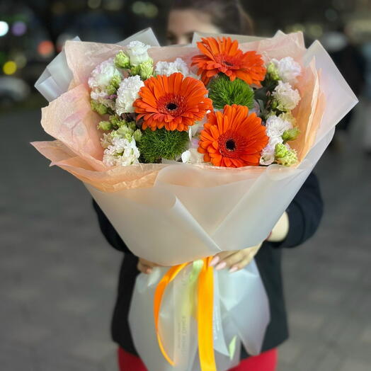 Букет с оранжевыми герберами 🧡