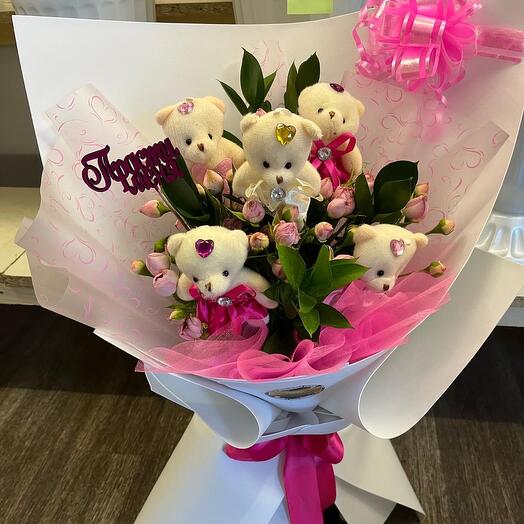 Bush Rose with bears