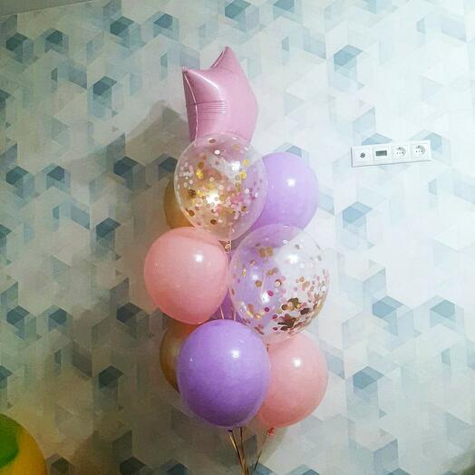 Milagro rosa púrpura. Juego de 10 globos de helio