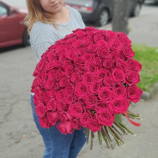 101 Роза премиум качества